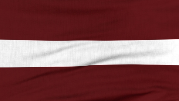 National Flag Of Latvia Flying On The Wind