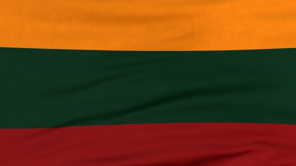 National Flag Of Lithuania Flying On The Wind alt