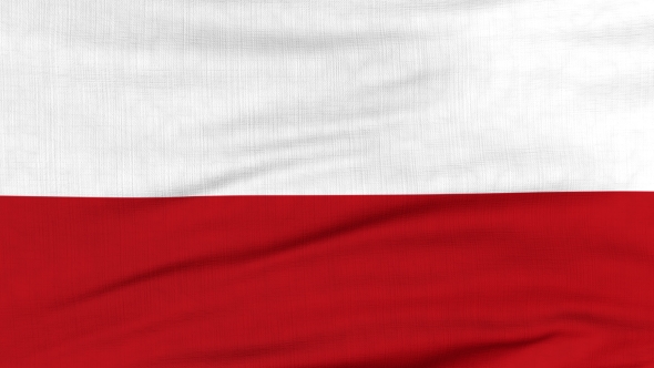 National Flag Of Poland Flying On The Wind
