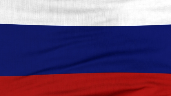 National Flag Of Russia Flying On The Wind