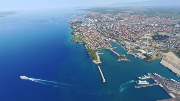 Aerial View Of The City Of Zadar. alt