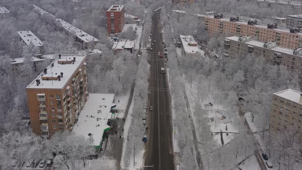 A Winter Cityscape After a Snowfall