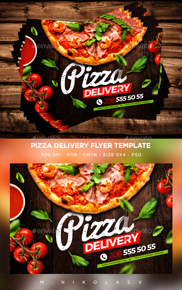 Pizza Delivery Flyer by MaksN | GraphicRiver