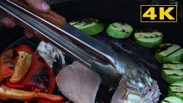 Tasty Delicious Chiken Flipped On Hot Grill 11 alt