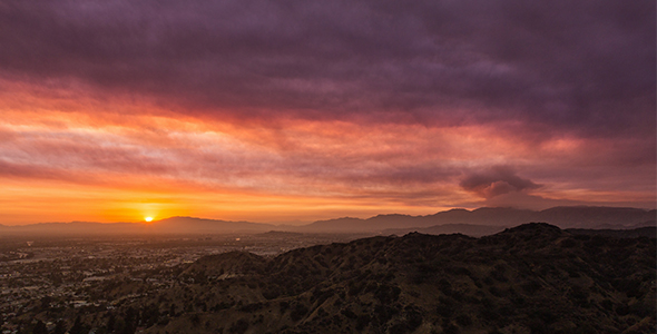 Santa Clarita Sand Fire Day To Night Sunset alt
