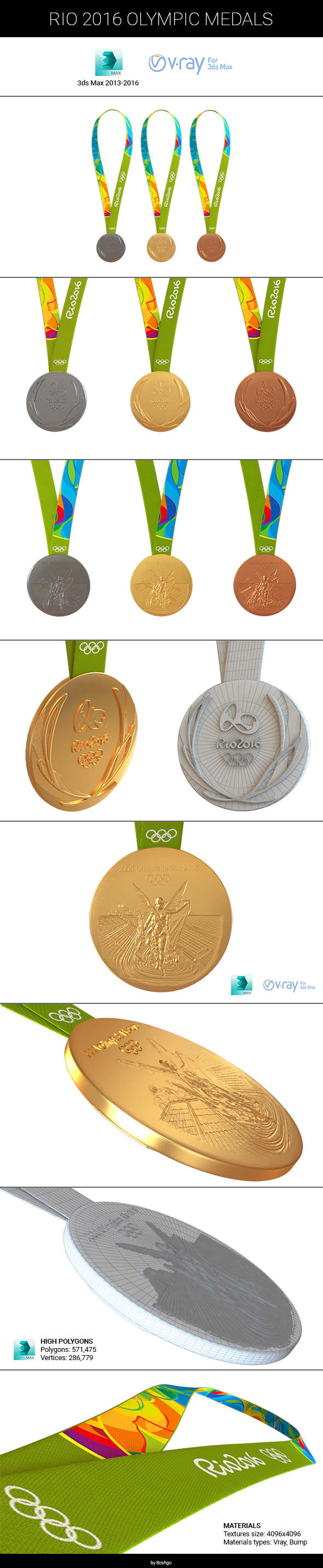 Rio 2016 Medals - 3Docean 17390858