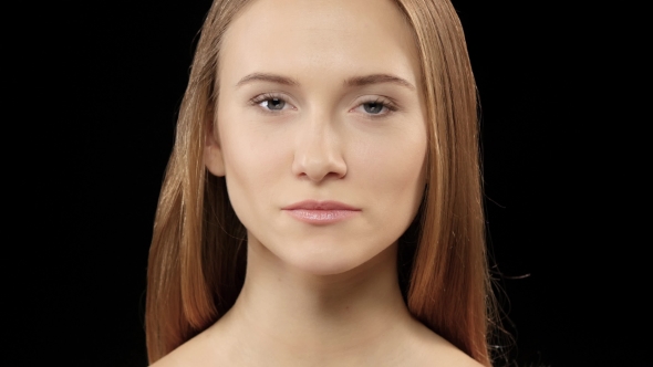 Girl With Braces On His Teeth White. Smile. Black alt