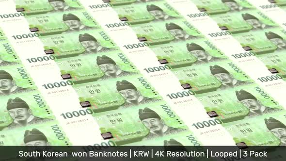 South Korea Banknotes Money / South Korean won / Currency ₩ / KRW / 3 Pack - 4K alt