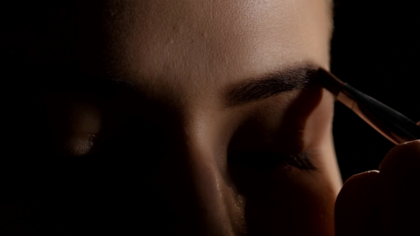 Painting Of Eyebrows. Makeup.  alt