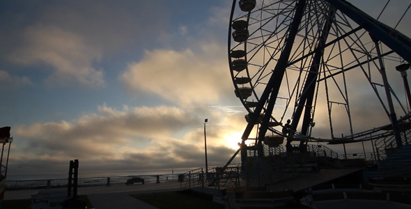 Ferris Wheel Early Morning At Beach