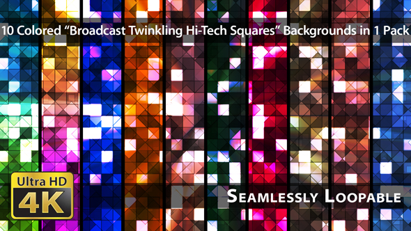 Broadcast Twinkling Hi-Tech Squares - Pack 02