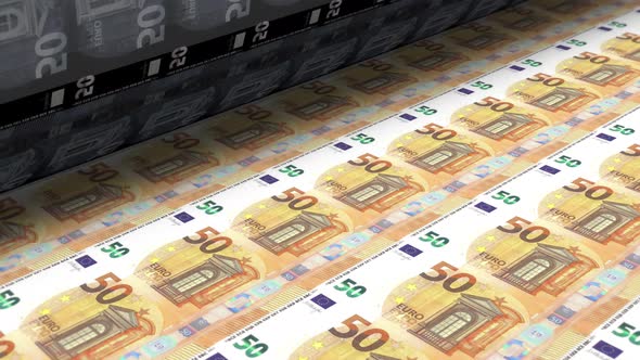 Money Printing Euro Banknotes