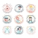 Fairy Tale Characters Girly Stickers In Round, Vectors
