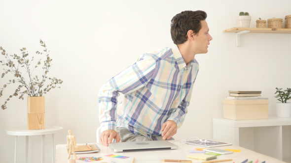 Leaving Office after Work hours, Typing and Closing Laptop alt