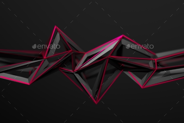 Abstract 3D Rendering Of Polygonal Shape.