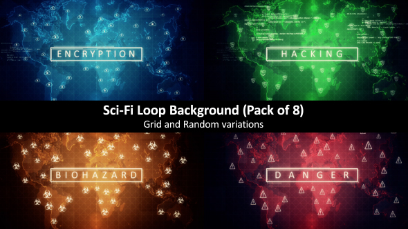 8-in Pack Sci-Fi Looped Background
