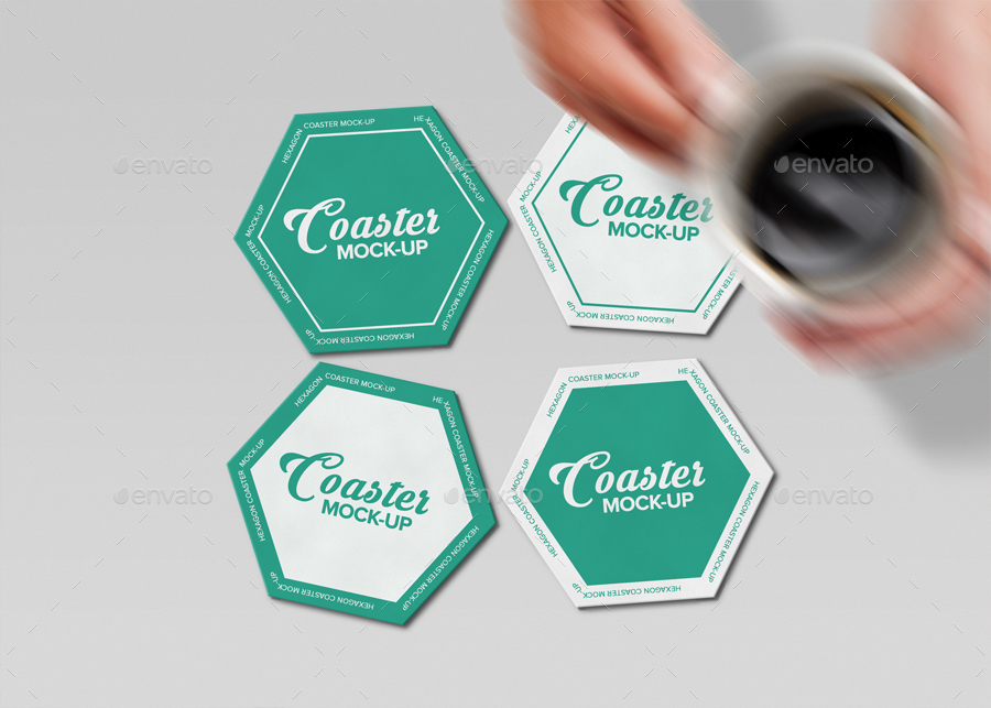 Download Hexagon Coaster Mock Up By Trgyon Graphicriver