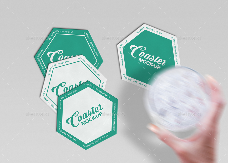 Download Hexagon Coaster Mock Up By Trgyon Graphicriver