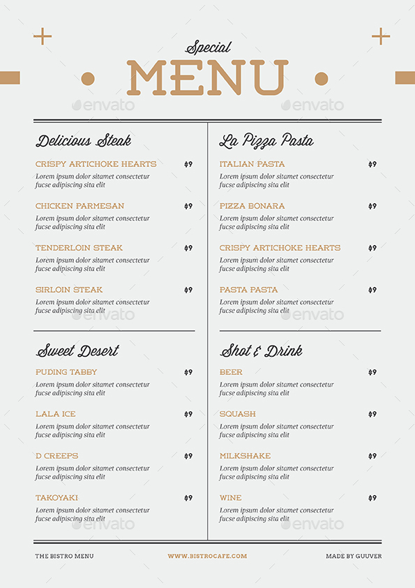 Minimal Food Menu by guper | GraphicRiver