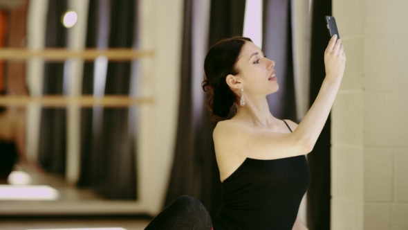 Beautiful Girl Making Selfie With Cellphone