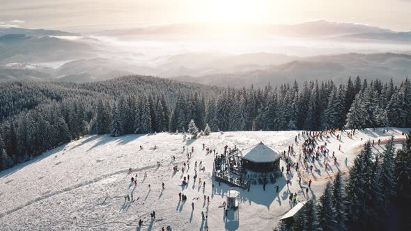 Winter Snow Resort at Sun Mountain Aerial