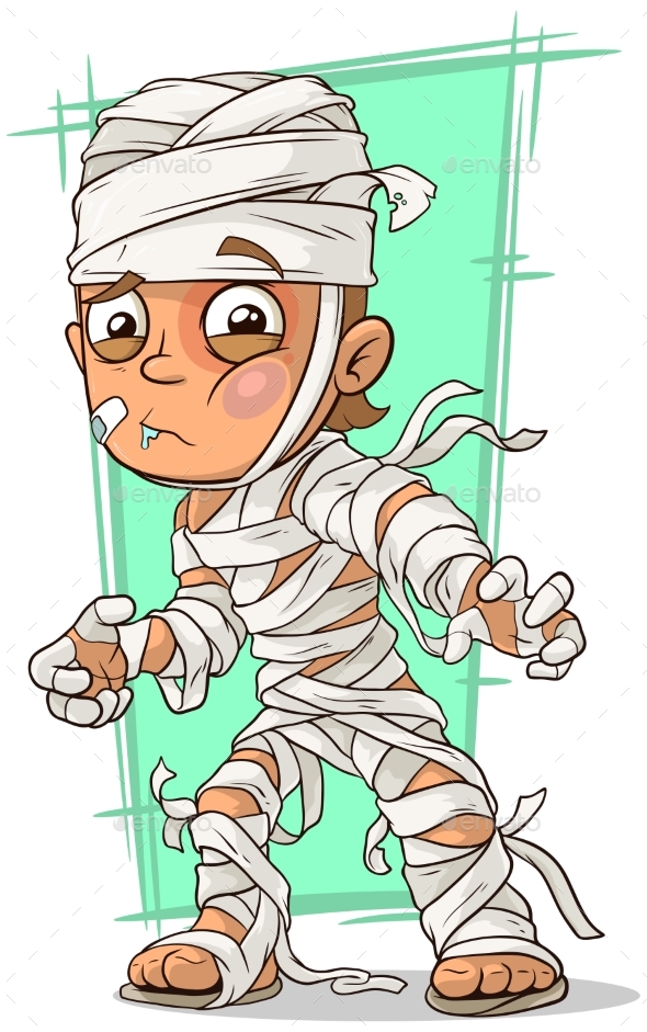 Cartoon Boy With Bandage by GB_Art | GraphicRiver