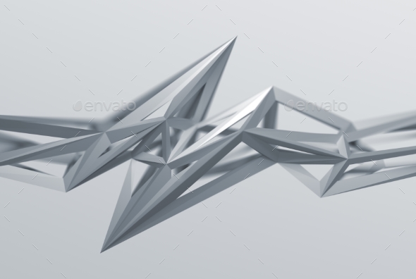 Abstract 3D Rendering Of Polygonal Shape.
