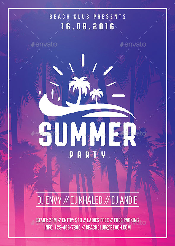 Summer Party Flyer by RafiqFarzali | GraphicRiver