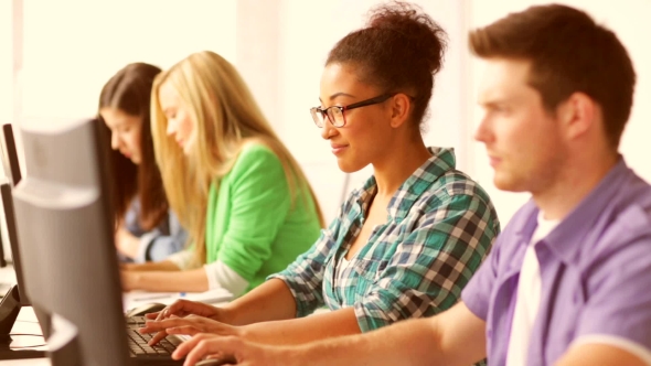 Students Making Computer Test At Informatics alt