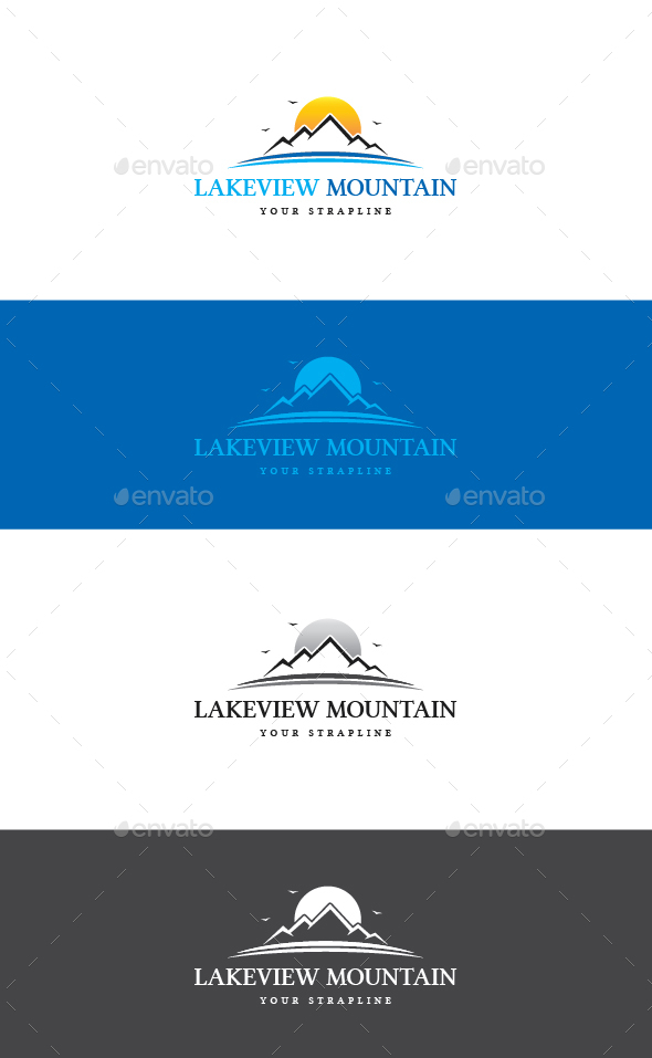 Lakeview Mountain Logo - Nature Logo Templates