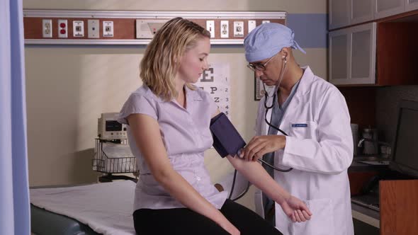 Woman getting medical checkup