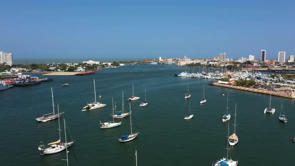 The Old City in Cartagena from the Bay alt
