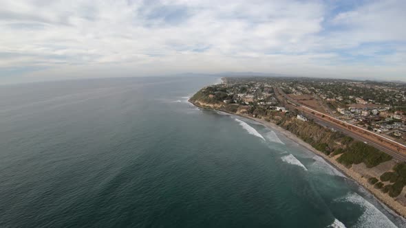 Cardiff To Encinitas California Aerial Flying In Helicopter Overhead Above Coast alt