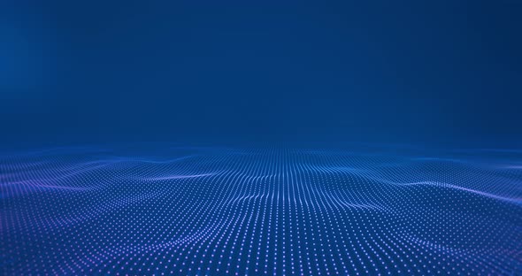 Sea ​​of ​​data submerged in the metaverse. Abstract floor technology background with blue led light