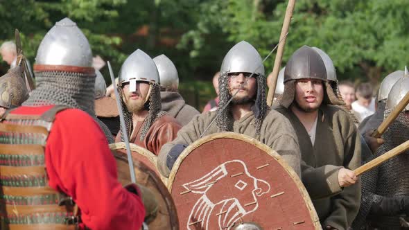 Medieval soldiers fighting alt