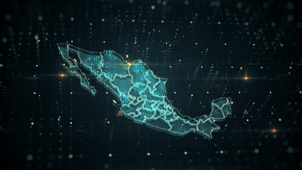 Blue Mexico Map Danger 4K