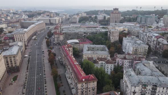 Cityscape of Kyiv, Ukraine. Aerial View, Slow Motion alt