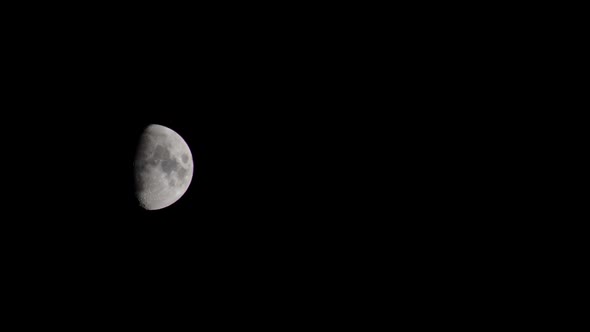 Half Moon at Dark Night Background