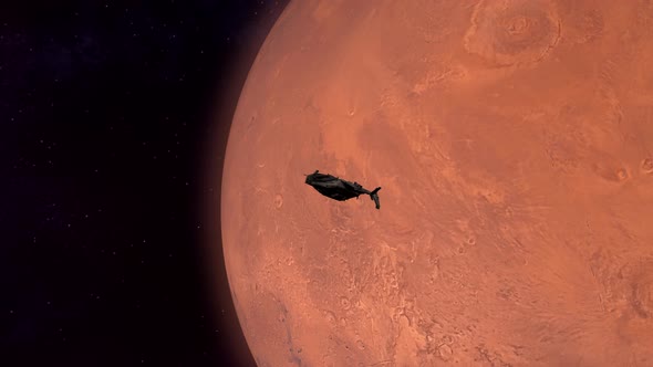 Spaceship Departs Mars
