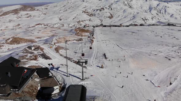 Aerial Winter Ski Resort