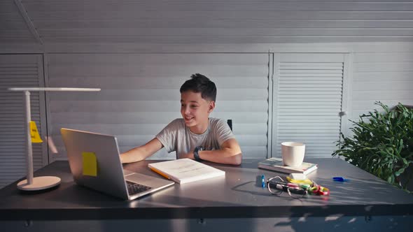 Back to School Online Learning Distance Lesson Education at Home Technology for Schoolboy Business alt