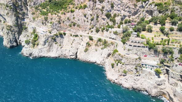 Aerial View of Furore Fjord From a Drone Amalfi Coast Italy alt