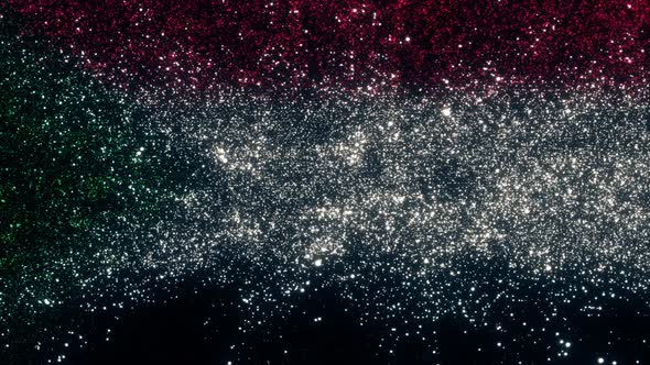 Sudan Flag With Abstract Particles