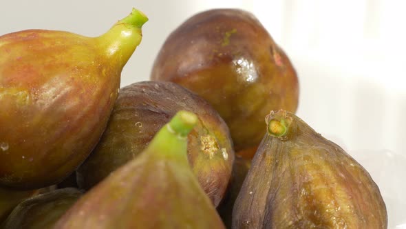Figs juicy fruit on white background 4K 3840X2160 UHD footage - Figs fruit background 4K 2160p UHD v alt