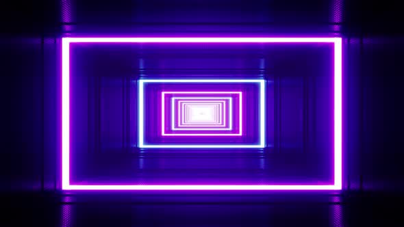 Flickering Rectangle Neon VJ Loop Tunnel alt