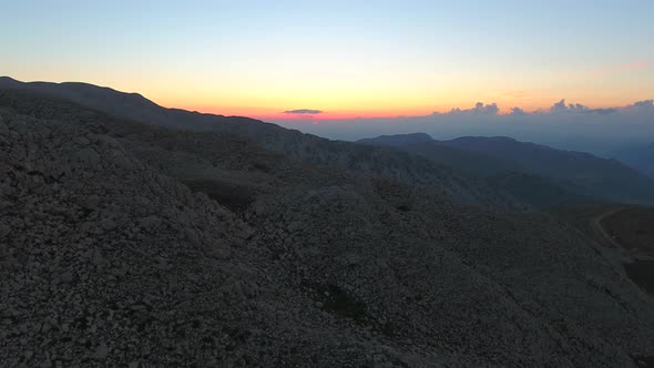 Before Sunrise of Barren Mountain Topography alt