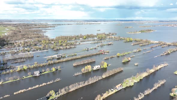 Loosdrechtse Plassen Harbour Waterway Canals and Cultivated Ditch Nature Near Vinkeveen Utrecht alt