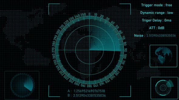 Radar HUD Screen Animation 4K. Vd 1285 alt