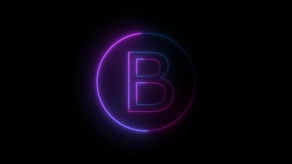 Blue Pink Neon Light B Text Logo Intro Animation alt