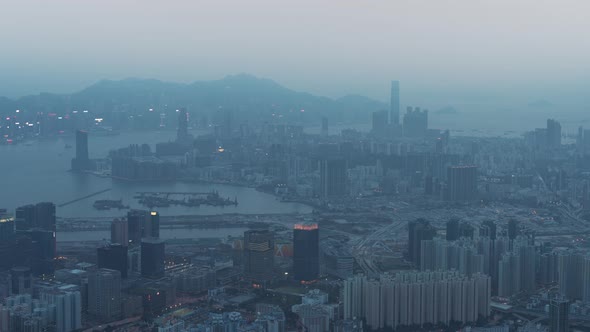 Hong Kong, China | Timelapse  | The Bay of Hong Kong from Day to Night as seen from Lion's head